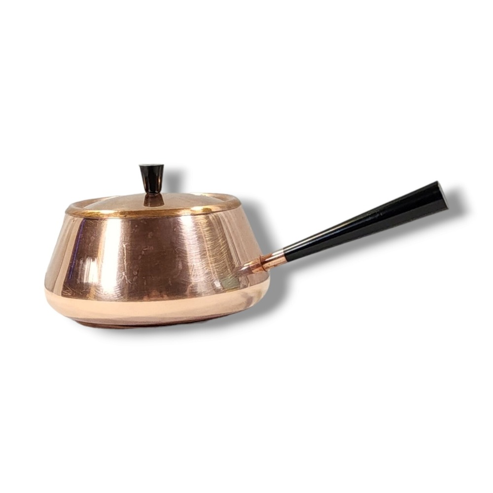 Vintage Spring Culinox Switzerland Swiss Copper on Metal Fondue Pot w/ Lid